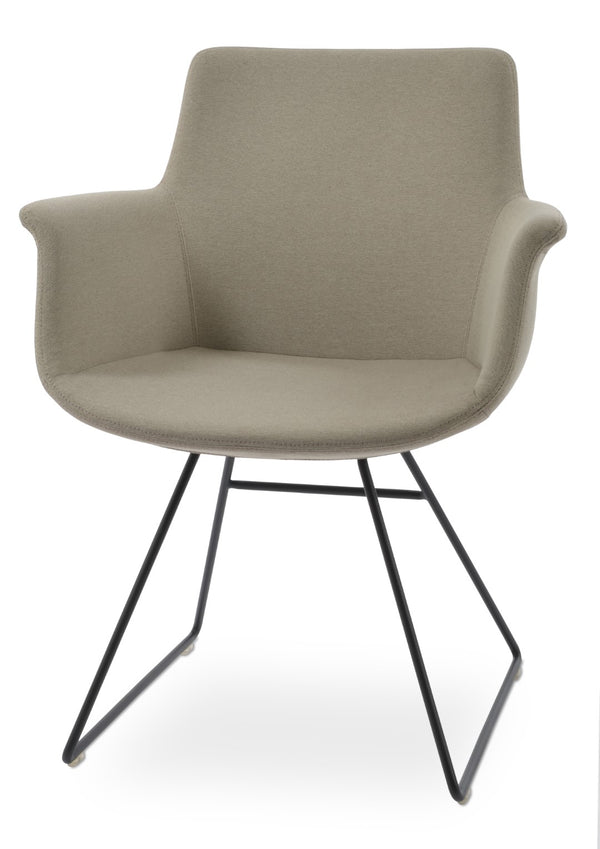 Soho Concept Bottega Wire Dining Armchair - Premium Upholstery In Boucle, Velvet, Nubuck - 10-year Guarantee! Black,Beige  Soho-concept-dining-chair-01616