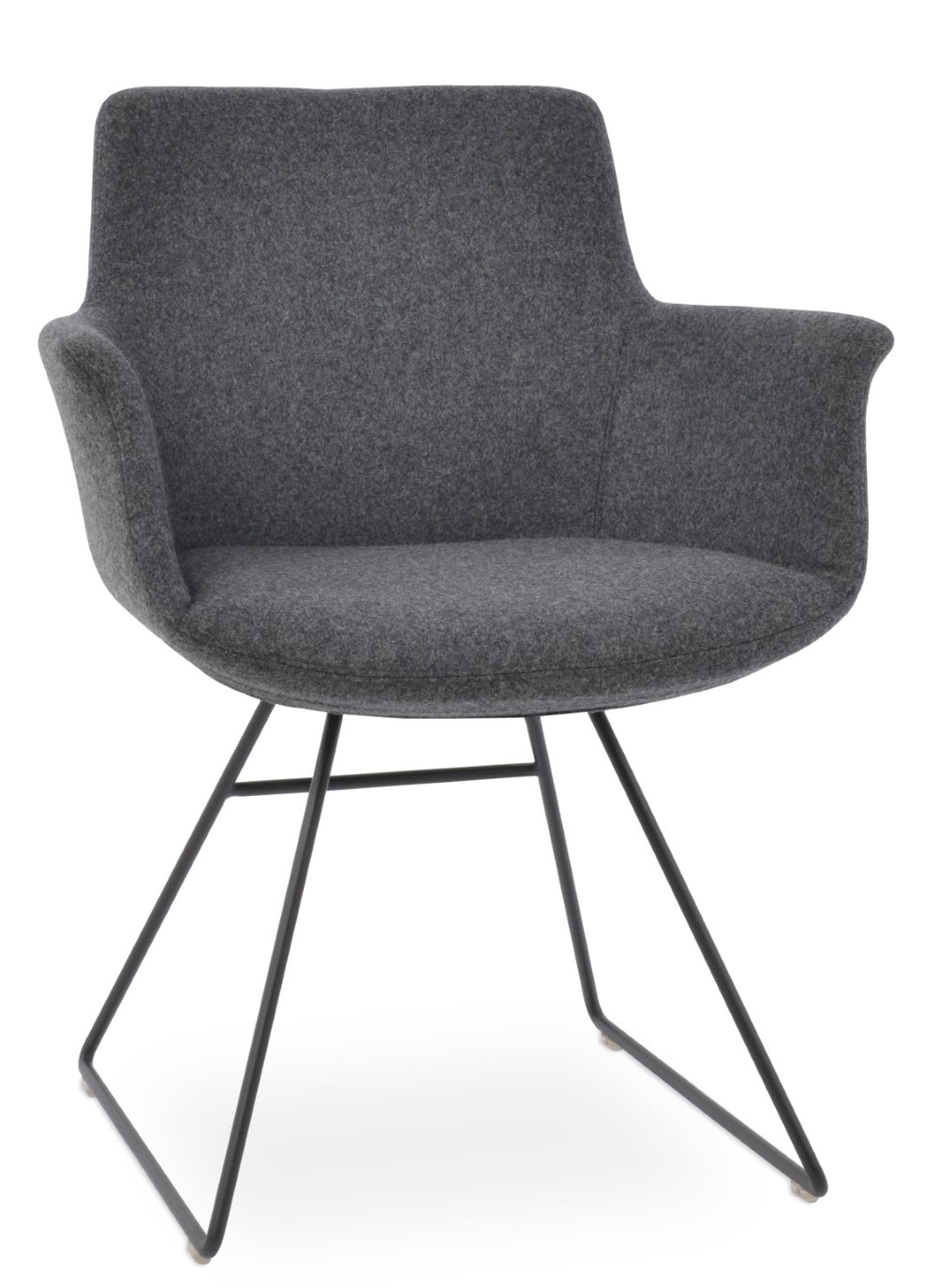 Soho Concept Bottega Wire Dining Armchair - Stylish High Back Chair In Camira Wool & Boucle, 10-year Guarantee Turquoise  Soho-concept-dining-chair-01612