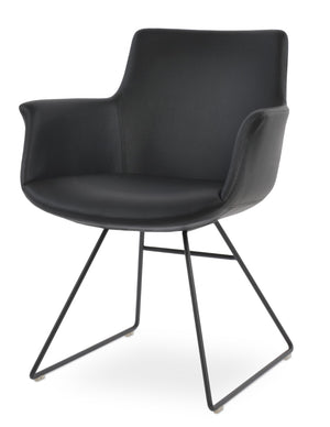 Soho Concept Bottega Wire Dining Armchair - Stylish Leatherette Chair With High Back & 2-year Guarantee, Black Black  Soho-concept-dining-chair-01606