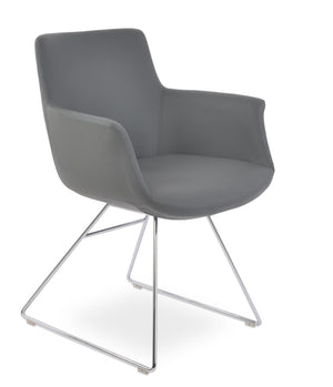 Soho Concept Bottega Wire Dining Armchair - Stylish Leatherette Chair With High Back & 2-year Guarantee, Black Grey  Soho-concept-dining-chair-01607
