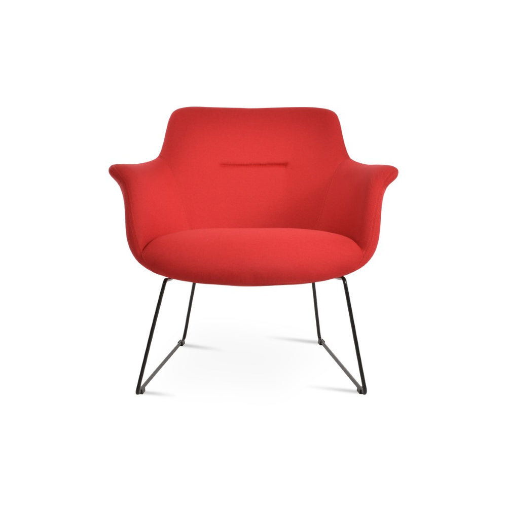 Soho Concept Bottega Lounge Chairs With Boucle, Velvet, Nubuck & Camira Fabrics - 10 Year Guarantee, Black & Red Black,Red  Soho-concept-dining-chair-12966