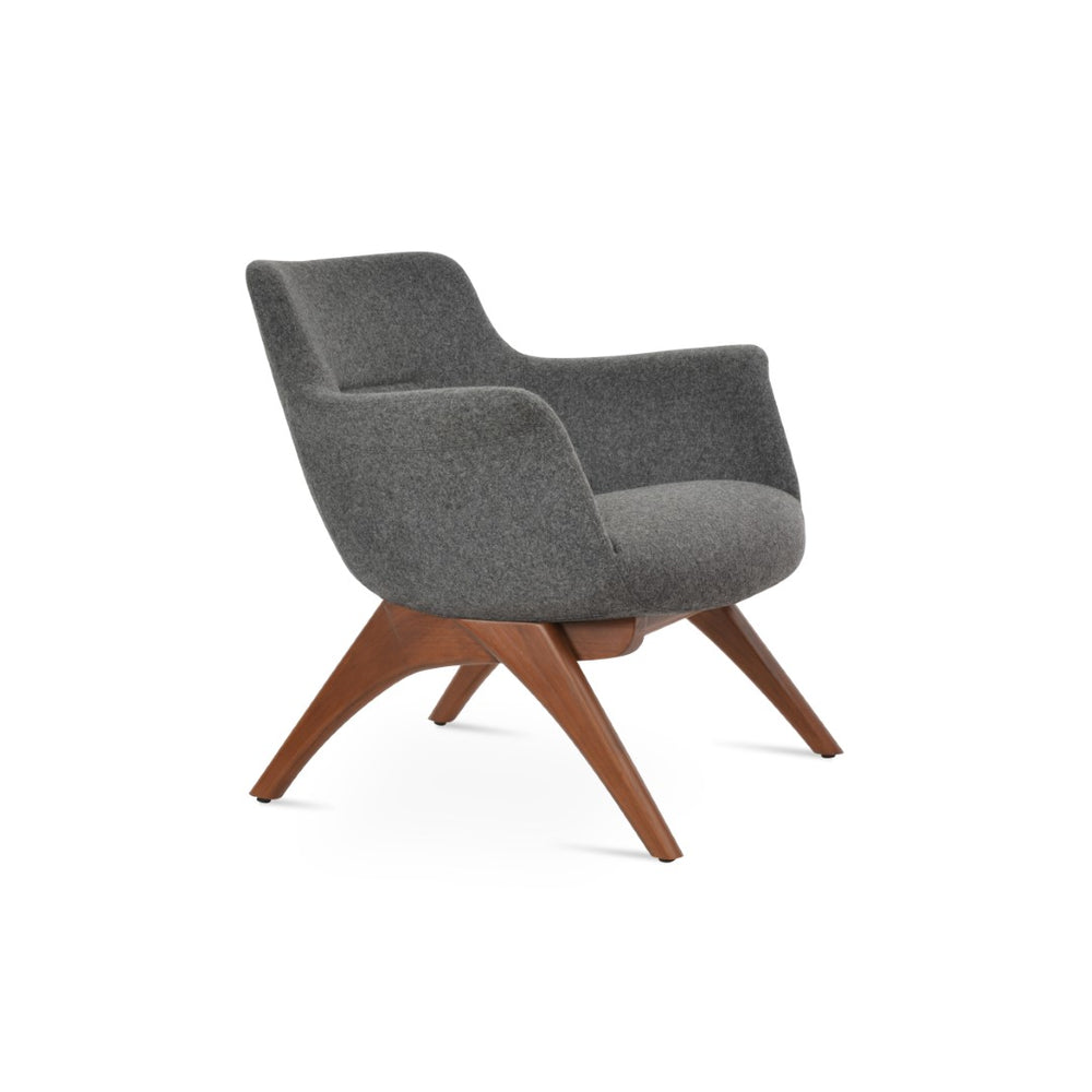 Soho Concept Bottega X-wood Lounge Chair - Stylish Walnut Base With Durable Upholstery & 10-year Guarantee Walnut,Silver  Soho-concept-dining-chair-12933