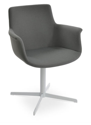 Soho Concept Bottega 4 Star Swivel Dining Armchair - Customizable Elegance In Premium Fabrics & Finishes White,Grey  Soho-concept-dining-chair-01102