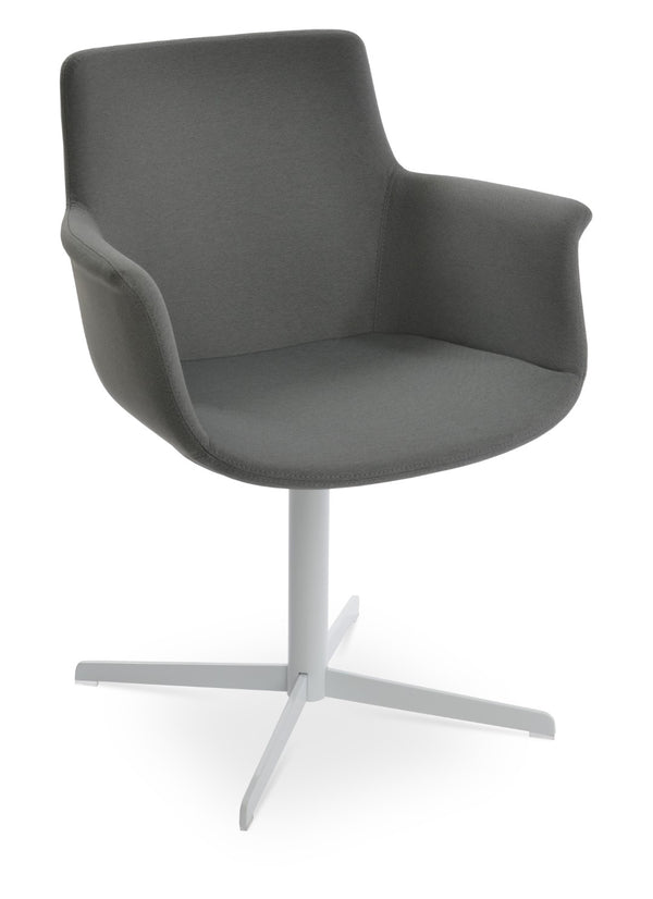 Soho Concept Bottega 4 Star Swivel Dining Armchair - Customizable Elegance In Premium Fabrics & Finishes White,Grey  Soho-concept-dining-chair-01102