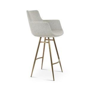 Soho Concept Bottega Ergonomic Arm Barstools & Counterstools - Adjustable Heights, Premium Wool Fabrics, 10-year Guarantee Brass,Silver  Soho-concept-dining-chair-10580
