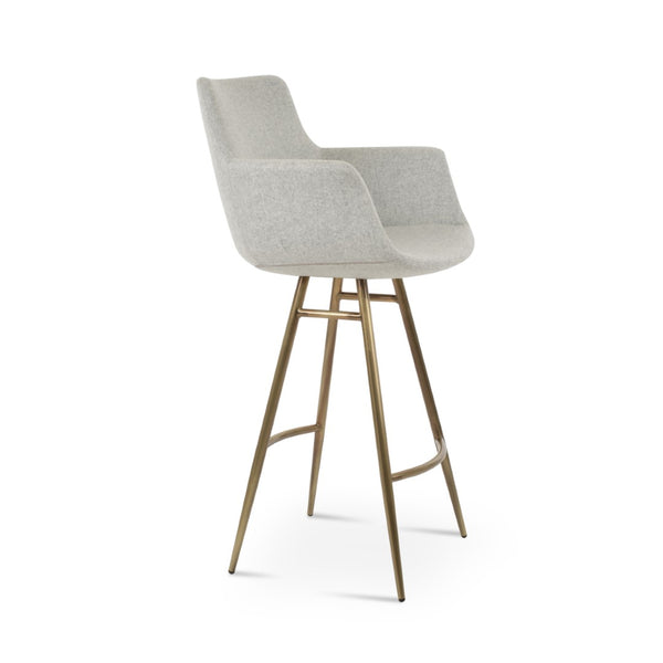 Soho Concept Bottega Ergonomic Arm Barstools & Counterstools - Adjustable Heights, Premium Wool Fabrics, 10-year Guarantee Brass,Silver  Soho-concept-dining-chair-10580