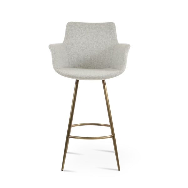 Soho Concept Bottega Ergonomic Arm Barstools & Counterstools - Adjustable Heights, Premium Wool Fabrics, 10-year Guarantee Brass,Silver  Soho-concept-dining-chair-07461