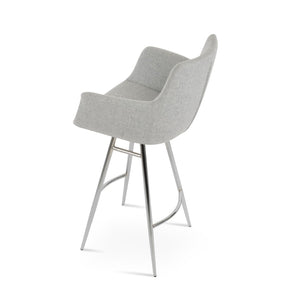 Soho Concept Bottega Ergonomic Arm Barstools & Counterstools - Adjustable Heights, Premium Wool Fabrics, 10-year Guarantee Chrome,Silver  Soho-concept-dining-chair-10581