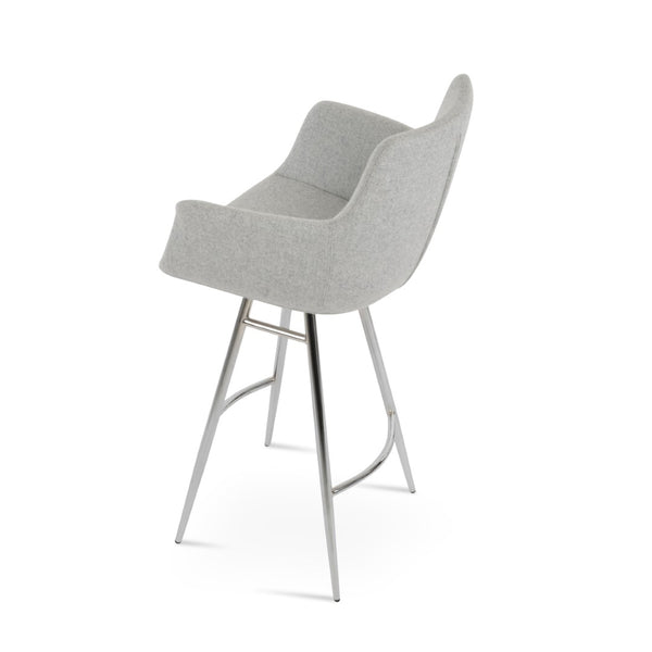 Soho Concept Bottega Ergonomic Arm Barstools & Counterstools - Adjustable Heights, Premium Wool Fabrics, 10-year Guarantee Chrome,Silver  Soho-concept-dining-chair-10581
