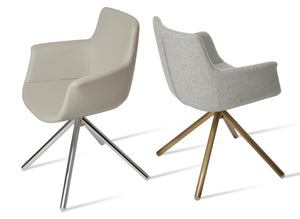 Soho Concept Bottega Arm Office Chair - Stylish Leatherette Dining Chair With Adjustable Heights & 2-year Guarantee Chrome,Brass,Light Grey,Silver  Soho-concept-dining-chair-01451