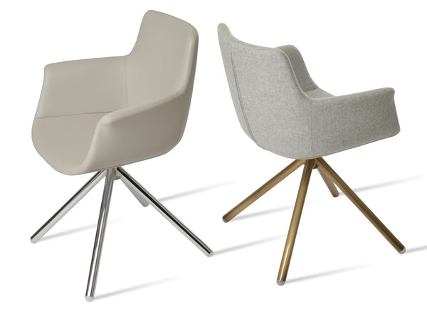 Soho Concept Bottega Arm Office Chair - Stylish Leatherette Dining Chair With Adjustable Heights & 2-year Guarantee Chrome,Brass,Light Grey,Silver  Soho-concept-dining-chair-01451