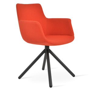 Soho Concept Bottega Arm Office Chair With Genuine Leather & Camira Yoredale Fabric - 10-year Guarantee, Stylish! Black,Orange  Soho-concept-dining-chair-01459