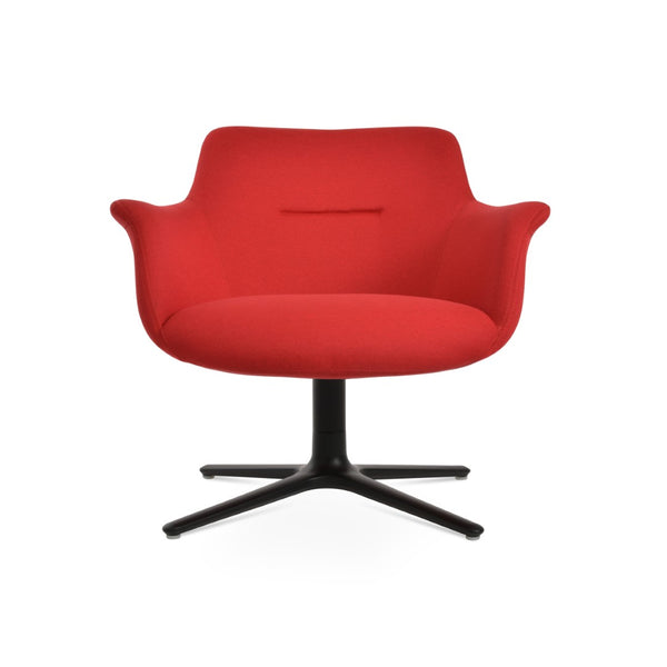 Soho Concept Bottega Lounge Oval Swivel Chair - Premium Boucle, Velvet, Nubuck & Camira Fabrics, 10-year Guarantee Black,Red  Soho-concept-dining-chair-12924