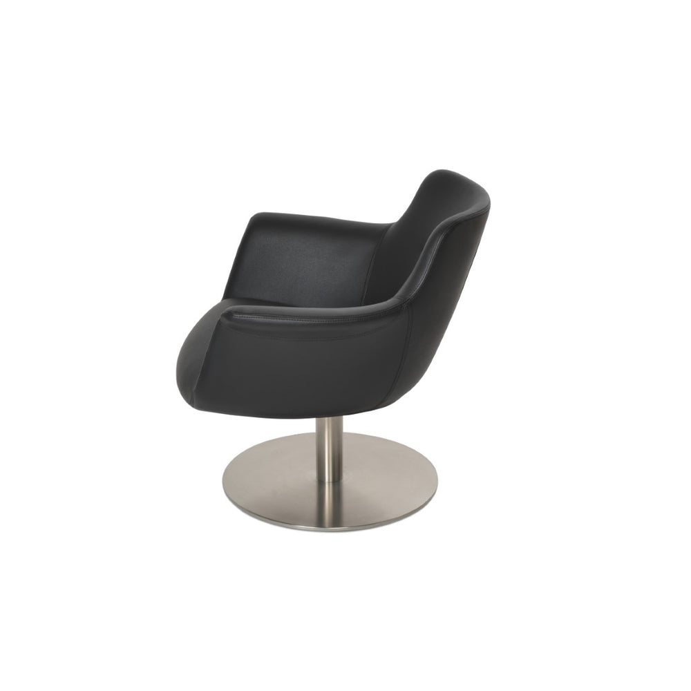 Soho Concept Bottega Round Swivel Dining Armchair - Stylish Leatherette, Stainless Steel Base, 2-year Warranty White  Soho-concept-dining-chair-12959
