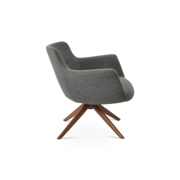 Soho Concept Bottega Sword Lounge Chair - Stylish Swivel Design With Durable Wool Fabrics & 10-year Guarantee Walnut,Dark Grey  Soho-concept-dining-chair-12931