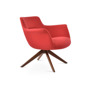 Soho Concept Bottega Sword Lounge Chair - Elegant Swivel Design, 10-year Guarantee, Various Luxurious Fabrics Walnut,Red  Soho-concept-dining-chair-12930