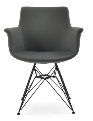 Soho Concept Bottega Tower Armchair Dining Chair - Stylish Camira Era Fabric, High Back, 10-year Guarantee, Black/Grey Black,Grey  Soho-concept-dining-chair-01601