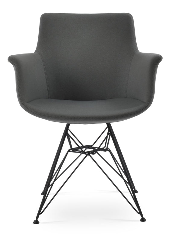 Soho Concept Bottega Tower Armchair Dining Chair - Stylish Camira Era Fabric, High Back, 10-year Guarantee, Black/Grey Black,Grey  Soho-concept-dining-chair-01601