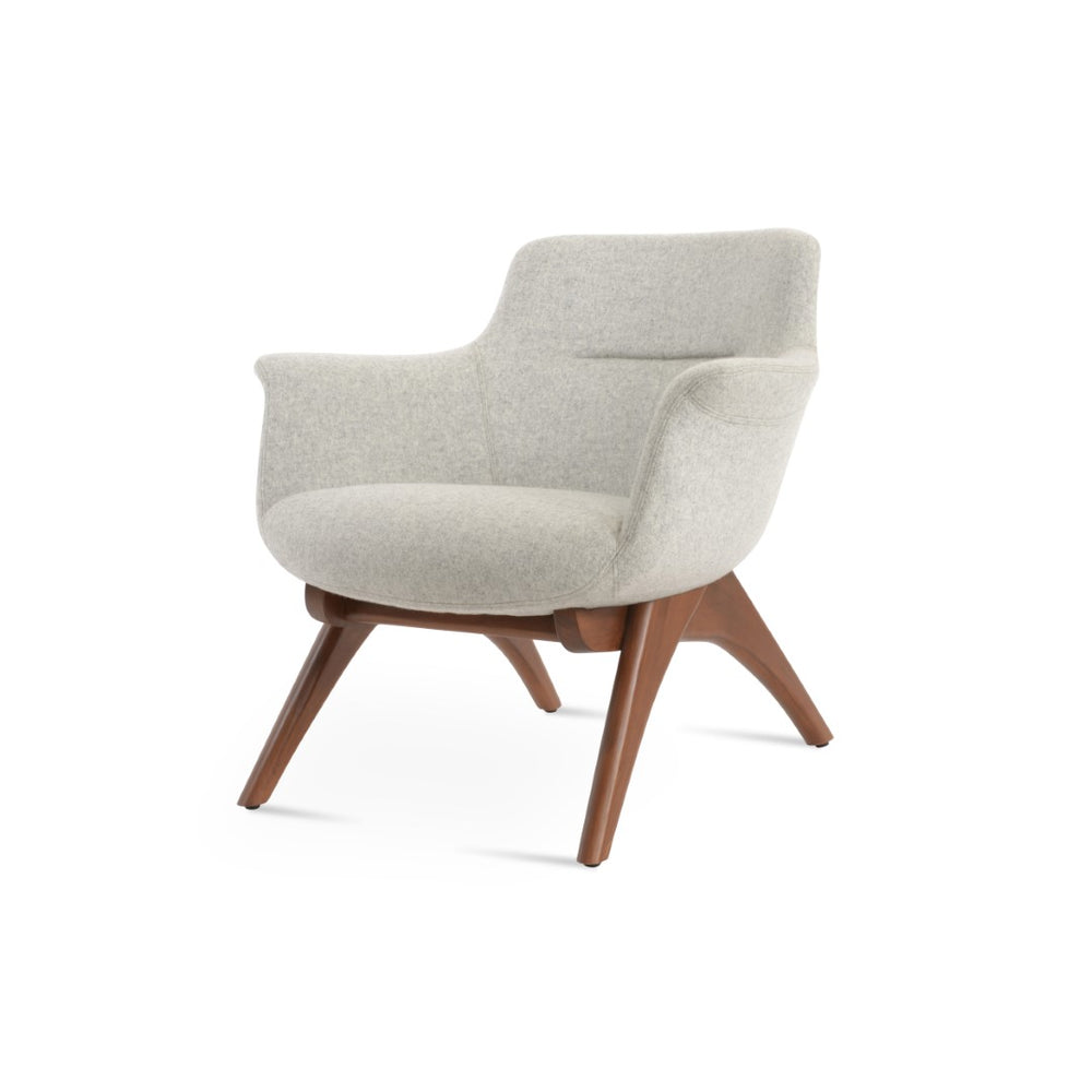 Soho Concept Bottega X-wood Lounge Chair - Stylish Walnut Base With Durable Upholstery & 10-year Guarantee Walnut,Silver  Soho-concept-dining-chair-12933