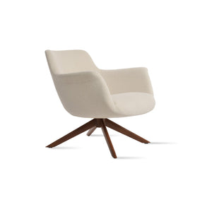 Soho Concept Bottega Sword Lounge Chair - Elegant Swivel Design, 10-year Guarantee, Various Luxurious Fabrics Walnut,White  Soho-concept-dining-chair-12920