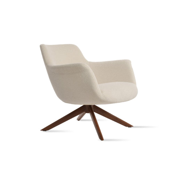 Soho Concept Bottega Sword Lounge Chair - Elegant Swivel Design, 10-year Guarantee, Various Luxurious Fabrics Walnut,White  Soho-concept-dining-chair-12920