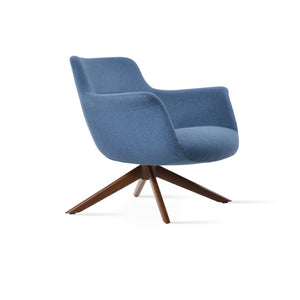 Soho Concept Bottega Sword Lounge Chair - Stylish Swivel Design With Durable Wool Fabrics & 10-year Guarantee Walnut,Blue  Soho-concept-dining-chair-12919