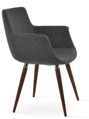 Soho Concept Bottega Star Armchair Dining Chair - Premium Camira Wool, Stylish Steel Base, 10-year Guarantee Black,Gold,Dark Grey  Soho-concept-dining-chair-01618