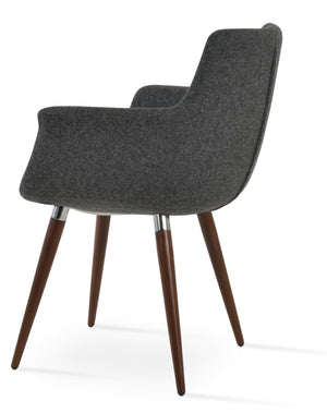 Soho Concept Bottega Star Armchair Dining Chair - Premium Camira Wool, Stylish Steel Base, 10-year Guarantee Black,Gold,Dark Grey  Soho-concept-dining-chair-01618