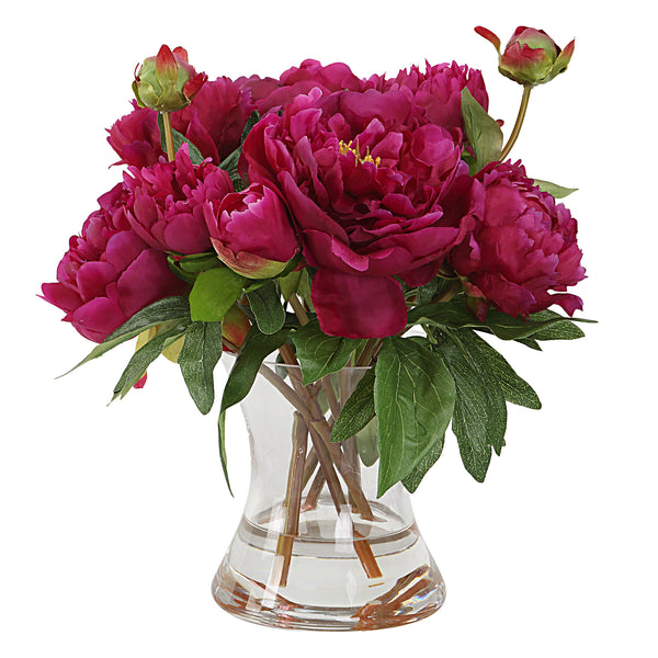 Uttermost Prima Peony Bouquet 60195 POLYESTER,PLASTIC,IRON,GLASS