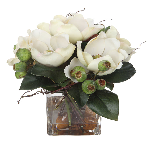 Uttermost Dobbins Magnolia Bouquet 60197 POLYFOAM,PLASTIC,STONE,IRON,GLASS