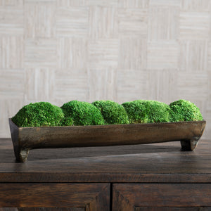 Uttermost Canal Moss Small Centerpiece 60203 ALUMINUM, MOSS, FOAM