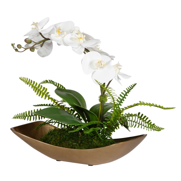 Uttermost Transcend Orchid Centerpiece 60207 POLY SILK,LATEX,ALUMINUM,FOAM,MOSS