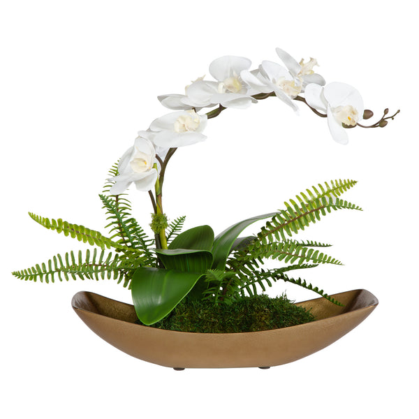 Uttermost Transcend Orchid Centerpiece 60207 POLY SILK,LATEX,ALUMINUM,FOAM,MOSS