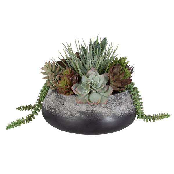 Uttermost Yuma Succulent Centerpiece 60214 PLASTIC, CEMENT, FOAM, GLUE, IRON
