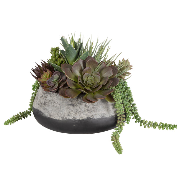 Uttermost Yuma Succulent Centerpiece 60214 PLASTIC, CEMENT, FOAM, GLUE, IRON