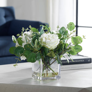 Uttermost Rosewood Garden Bouquet 60216 POLY, PLASTIC, IRON, GLASS, GLUE