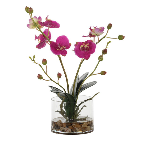 Uttermost Glory Fuchsia Orchid 60220 POLY, PLASTIC, IRON, GLASS, GLUE