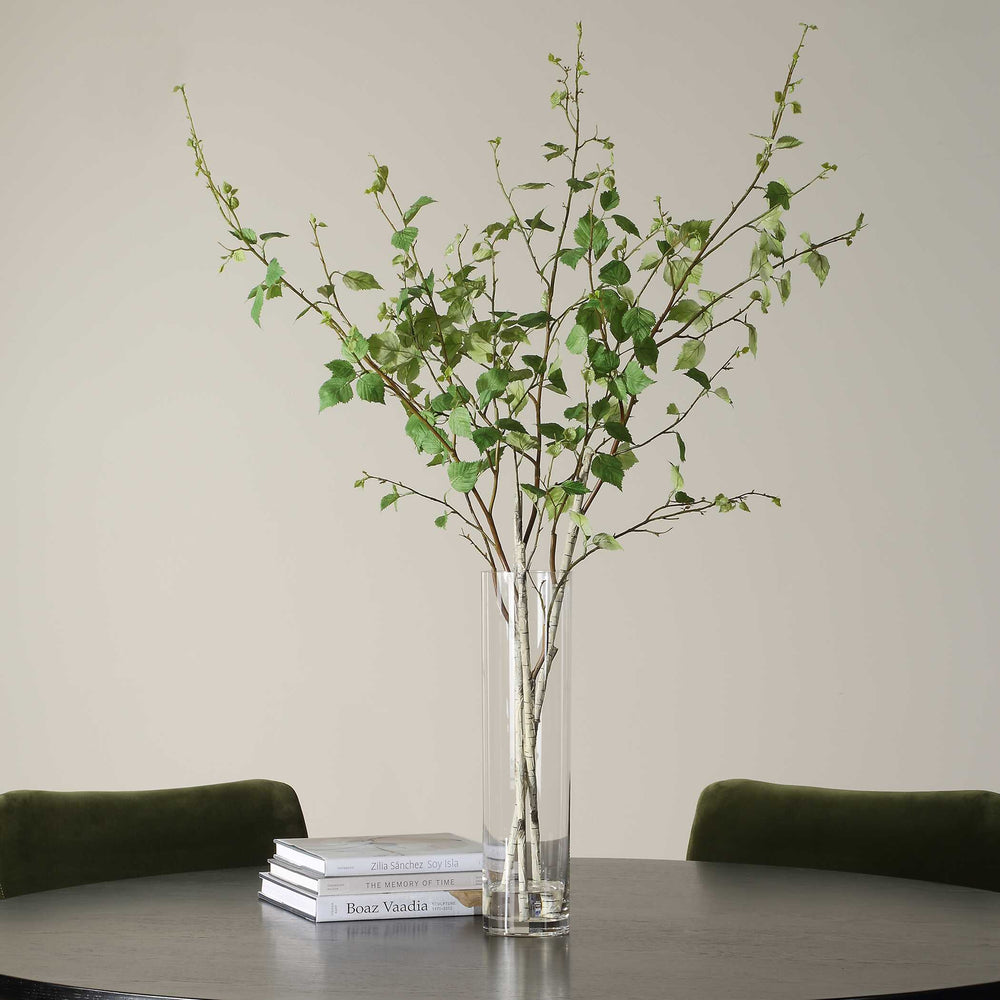 Uttermost Nigra Birch Vase Centerpiece - Lifelike Branches In Glass With Faux Water For Elegant Decor Green Polyester,Plastic,Iron Wire,Glass 60254