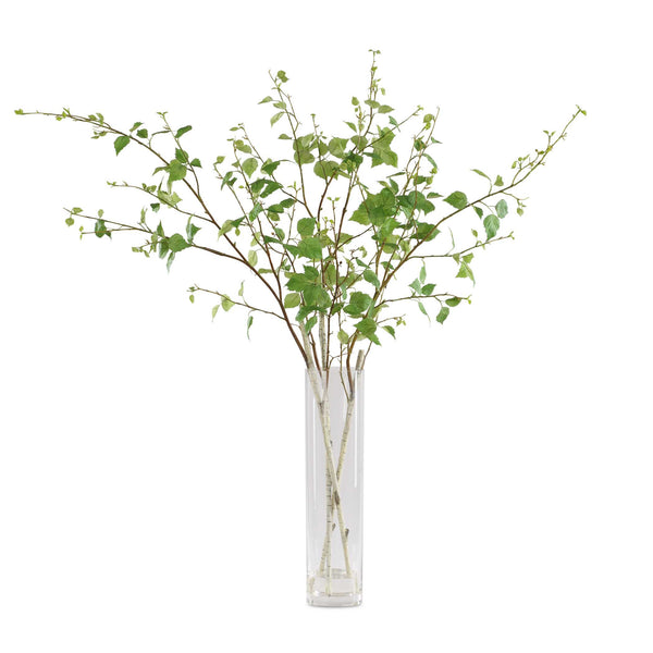 Uttermost Nigra Birch Vase Centerpiece - Lifelike Branches In Glass With Faux Water For Elegant Decor Green Polyester,Plastic,Iron Wire,Glass 60254