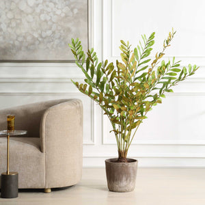 Uttermost Zamia Palm Accent In Rustic Planter - Lush Foliage For Longevity And Resilience Decor  Polyester,Plastic,Iron Wire,Cement 60243