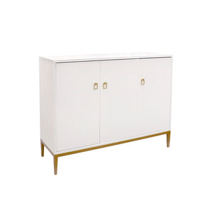 Pasargad Home Pearl Collection Ivory Sideboard - Luxurious 4-door Cabinet With Glamorous Accents Ivory Wood Finish Pph-m3