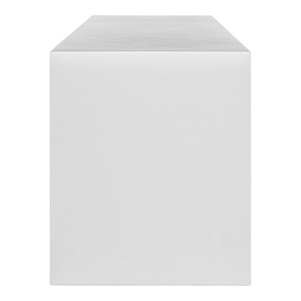 Moe's Home Lazarus Outdoor Bench: Stylish Fiber-reinforced Concrete Seating For Modern Indoor And Patio Spaces White White Cement And Natural Fibres Bq-1005-18