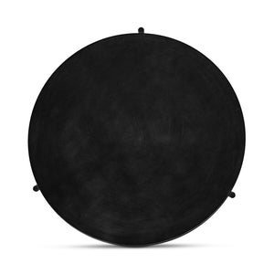 Moe's Home Mendez Outdoor Coffee Table - Stylish Round Design With Fiber-stone Top & Sleek Steel Legs For Patios Black Concrete Top,Steel Legs Bq-1009-02