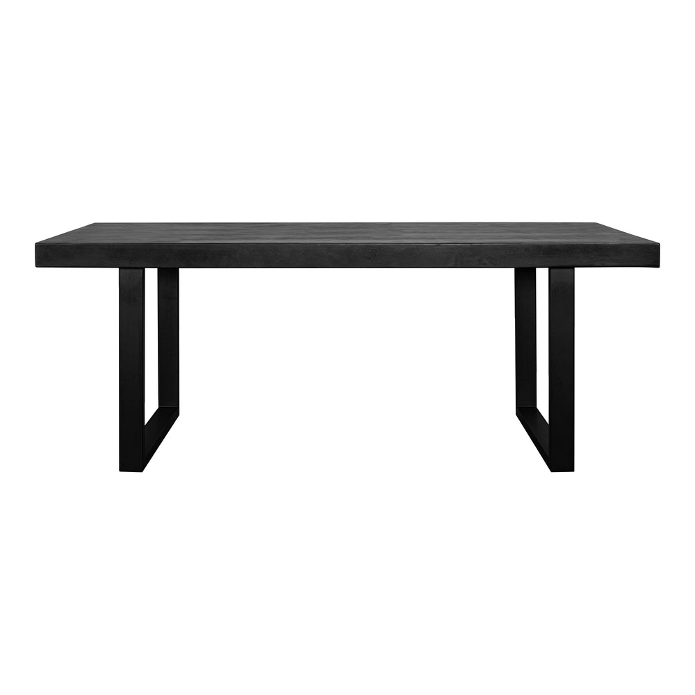 Moe's Home Jedrik Large Outdoor Dining Table - Stylish Cement Top With Steel Legs, Seats 6, Versatile Design Black Concrete Top Bq-1018-02-0