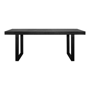 Moe's Home Jedrik Large Outdoor Dining Table - Stylish Cement Top With Steel Legs, Seats 6, Versatile Design Black Concrete Top Bq-1018-02-0