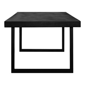 Moe's Home Jedrik Large Outdoor Dining Table - Stylish Cement Top With Steel Legs, Seats 6, Versatile Design Black Concrete Top Bq-1018-02-0