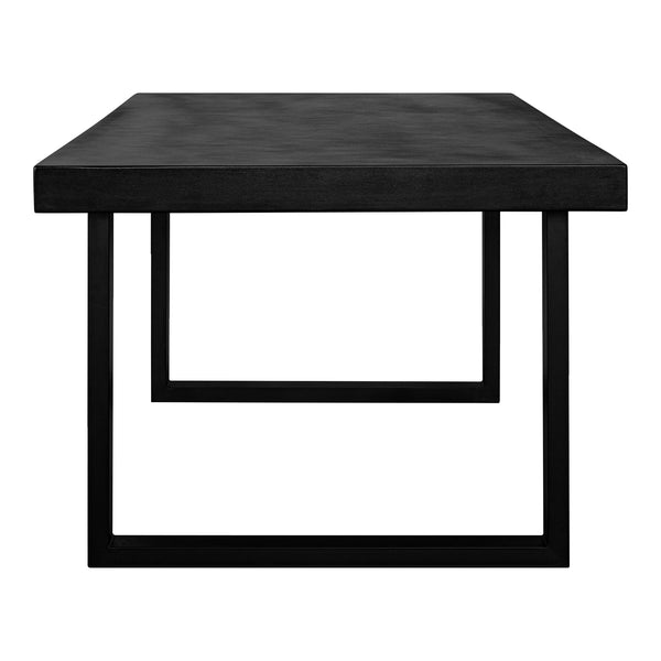 Moe's Home Jedrik Large Outdoor Dining Table - Stylish Cement Top With Steel Legs, Seats 6, Versatile Design Black Concrete Top Bq-1018-02-0