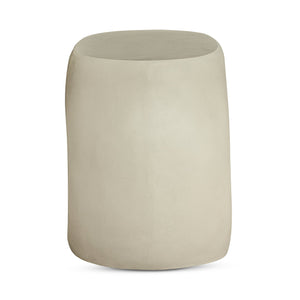 Moe's Home Albers Sculptural Outdoor Stool - Contemporary Comfort In Fiber-reinforced Natural Concrete Design White Fibre Reinforced Natural Concrete Bq-1056-05