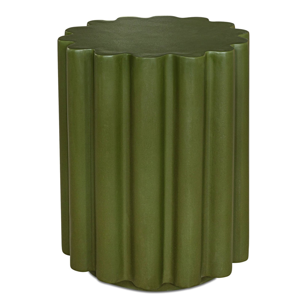 Moe's Home Taffy Accent Table - Stylish Indoor/Outdoor Stool With Unique Fiber-reinforced Concrete Design Green Fibre Reinforced Natural Concrete Bq-1062-16