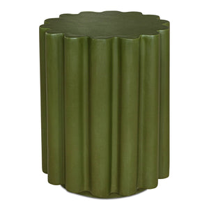 Moe's Home Taffy Accent Table - Stylish Indoor/Outdoor Stool With Unique Fiber-reinforced Concrete Design Green Fibre Reinforced Natural Concrete Bq-1062-16